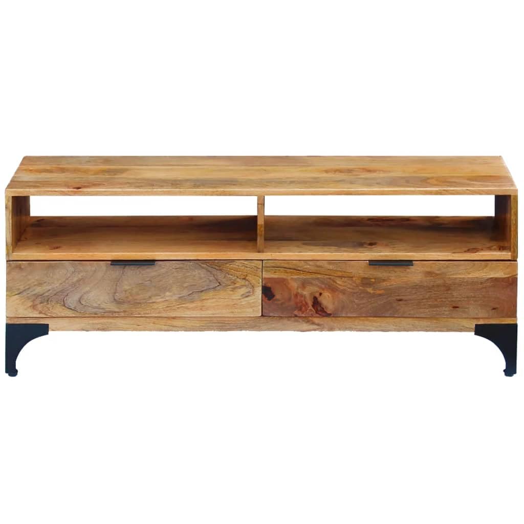 vidaXL TV Stand/Sideboard/Table - Scandinavian and Farmhouse Style, Handmade Wooden TV Cabinet with Drawers and Compartments, Brown; 47.2"x13.8"x17.7"