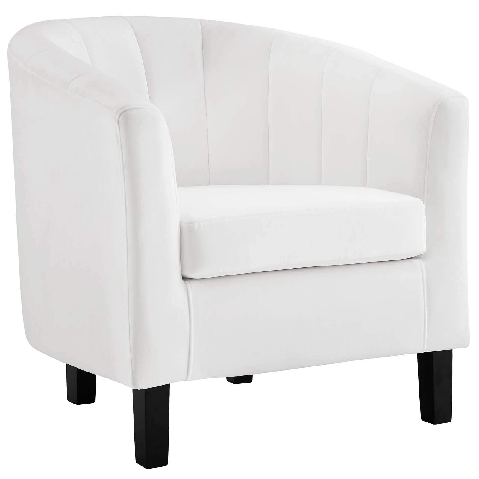 Modway Prospect Channel Tufted Performance Velvet Armchair Set Of 2, White