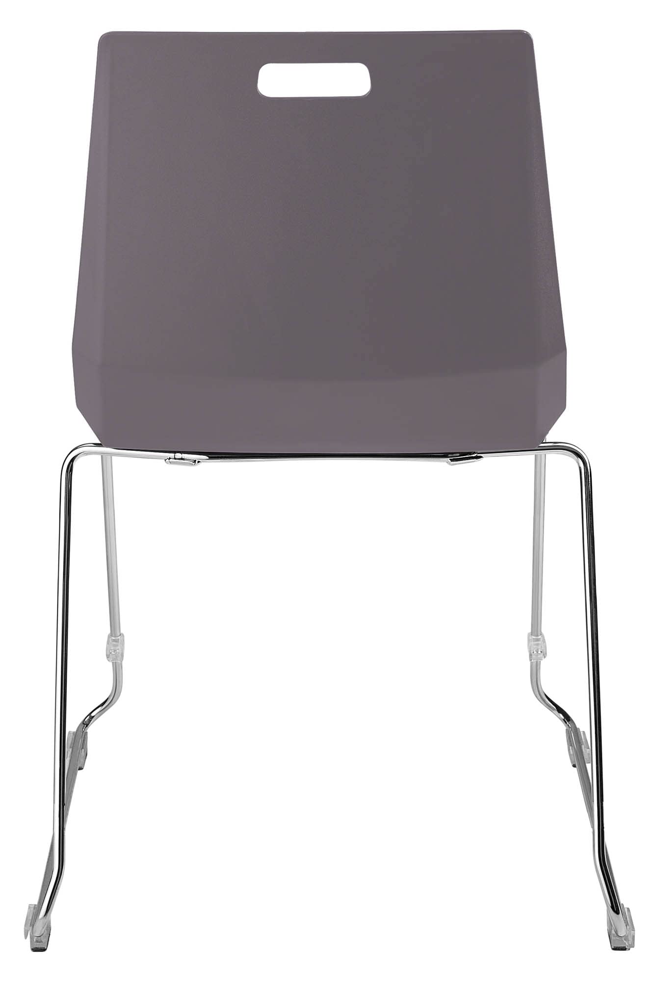 National Public Seating NPS LuvraFlex Stack Chair with Polypropylene Back/Padded Seat - Charcoal/Black
