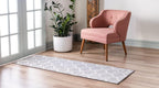 Unique Loom Trellis Frieze Collection Area Rug - Rounded (2' X 13' 1'' Runner, Light Gray/ Ivory)