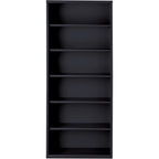 Lorell LLR41294 Fortress Series Steel Black Book Case, 34.5" x 13" x 82"
