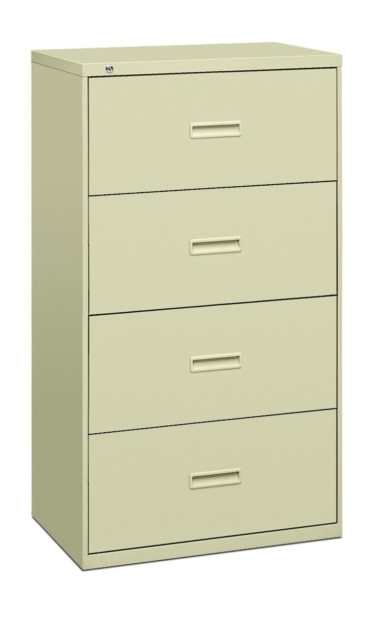 HON Filing Cabinet - 400 Series Four-Drawer Lateral File Cabinet, 36w x 19-1/4d x 53-1/4h, Putty (434LL)