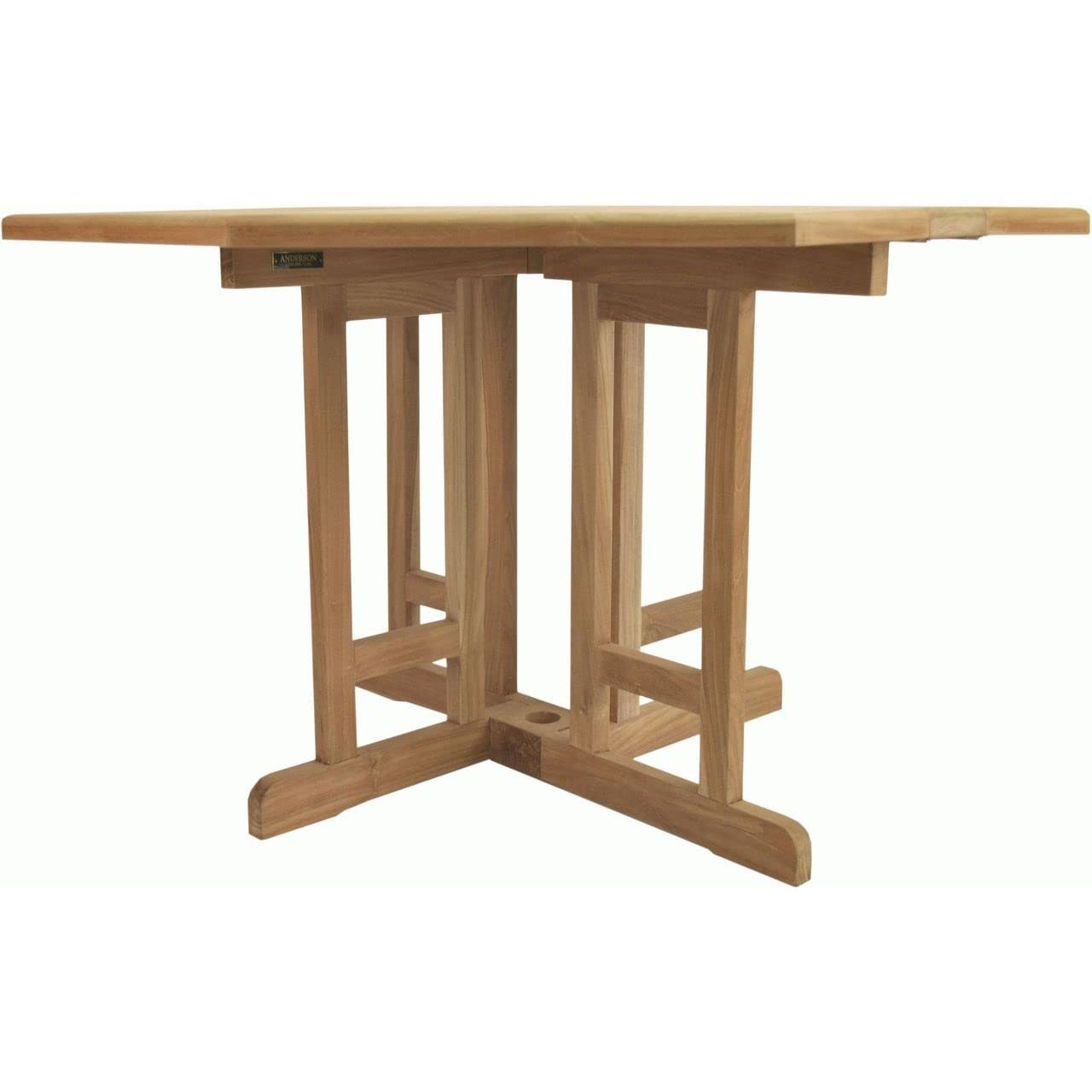 Anderson Teak TBF-120BO Butterfly Octagonal Folding Table, 47&quot;