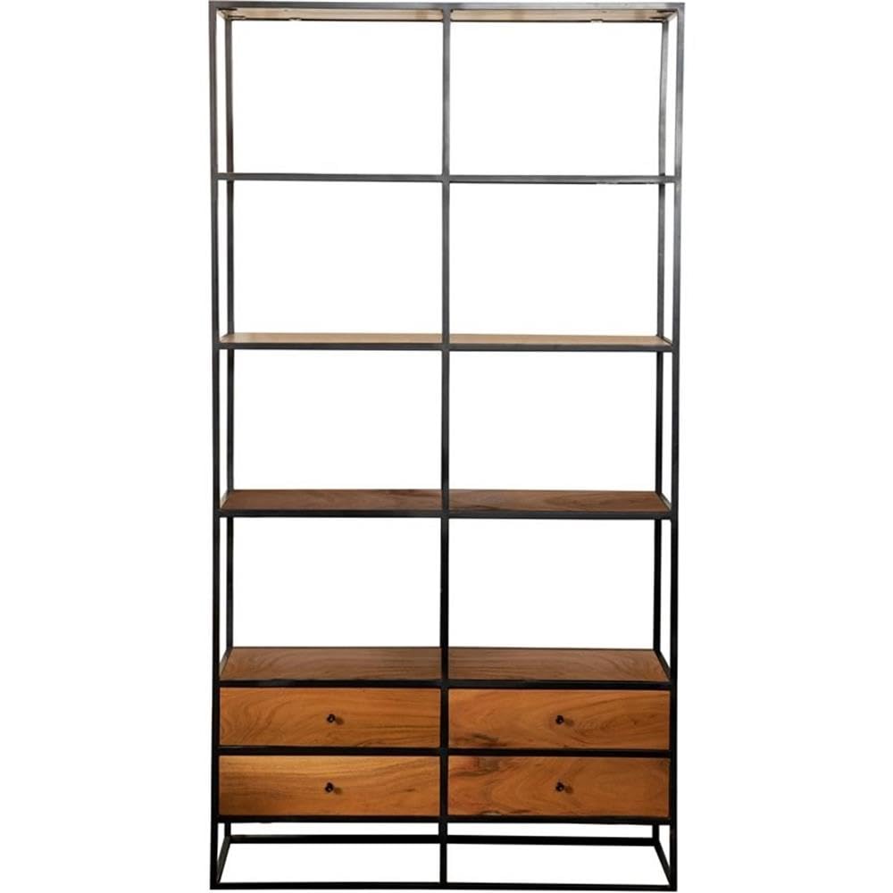 Coaster Home Furnishings 4-Drawer Etagere Natural Sheesham and Black