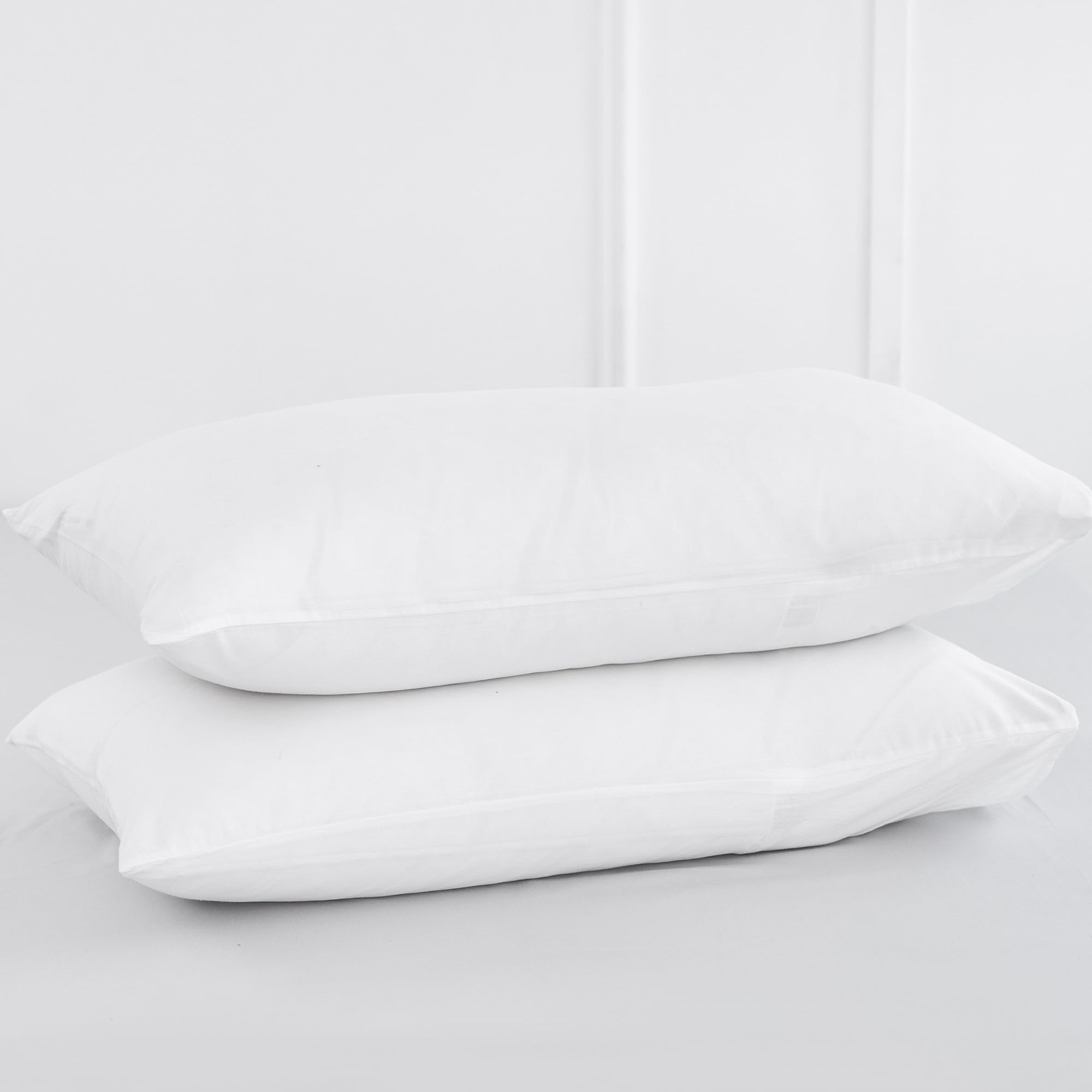 Moomee Bedding Pillowcases Pack Of 2 100% Washed Cotton Linen Like Textured Breathable Durable Soft Comfy (Off White, King)