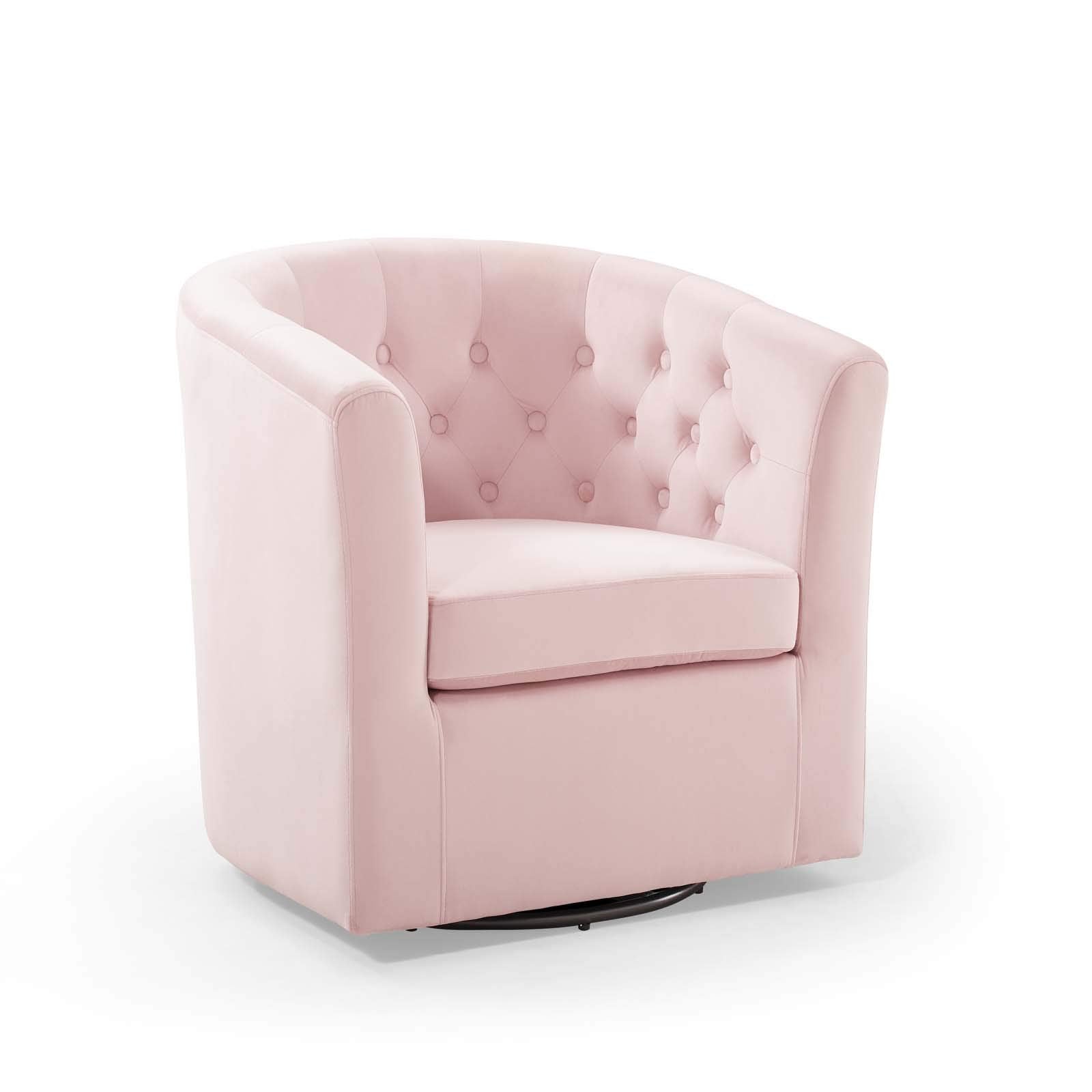 Modway Eei-4138-Pnk Prospect Tufted Performance Velvet Swivel Armchair, Pink