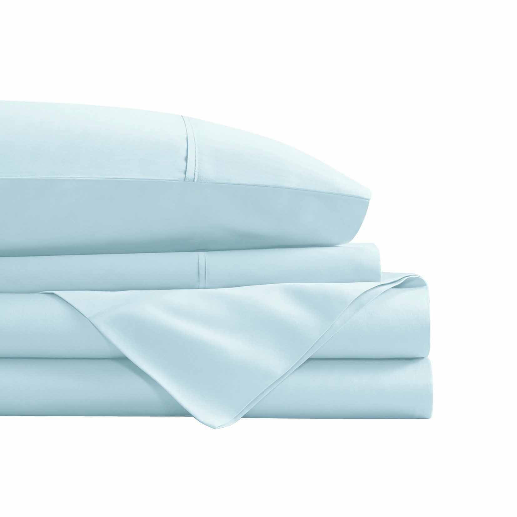 Swift Home Smart Sheets, Ultra Soft Brushed Microfiber 4-Piece Sheet Set, Fitted Bed Sheet With Side Storage Pockets - Aqua, Ful