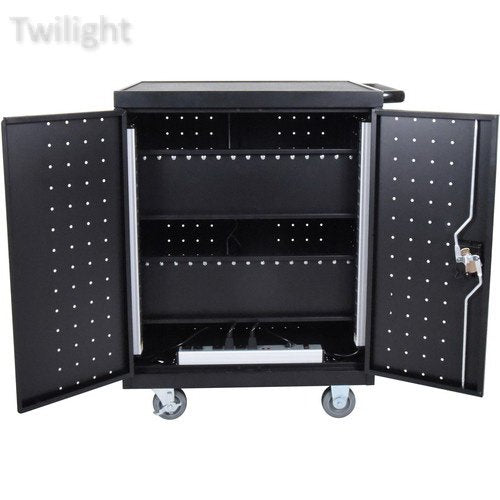 Luxor LLTP32-B - 32 Laptop/Chromebook Charging Cart with Timer (Black)