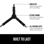 Gorilla Grip Bed Sheet Straps, Adjustable Elastic Fasteners With Metal Clips, Keep In Place Fitted Bedding Holder, Easy Install