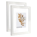 Hogaryo 11x14 Picture Frames White, Display Picture 8x10 with Mat, 2 Set Photo Frames for Wall Mounting Home Decor