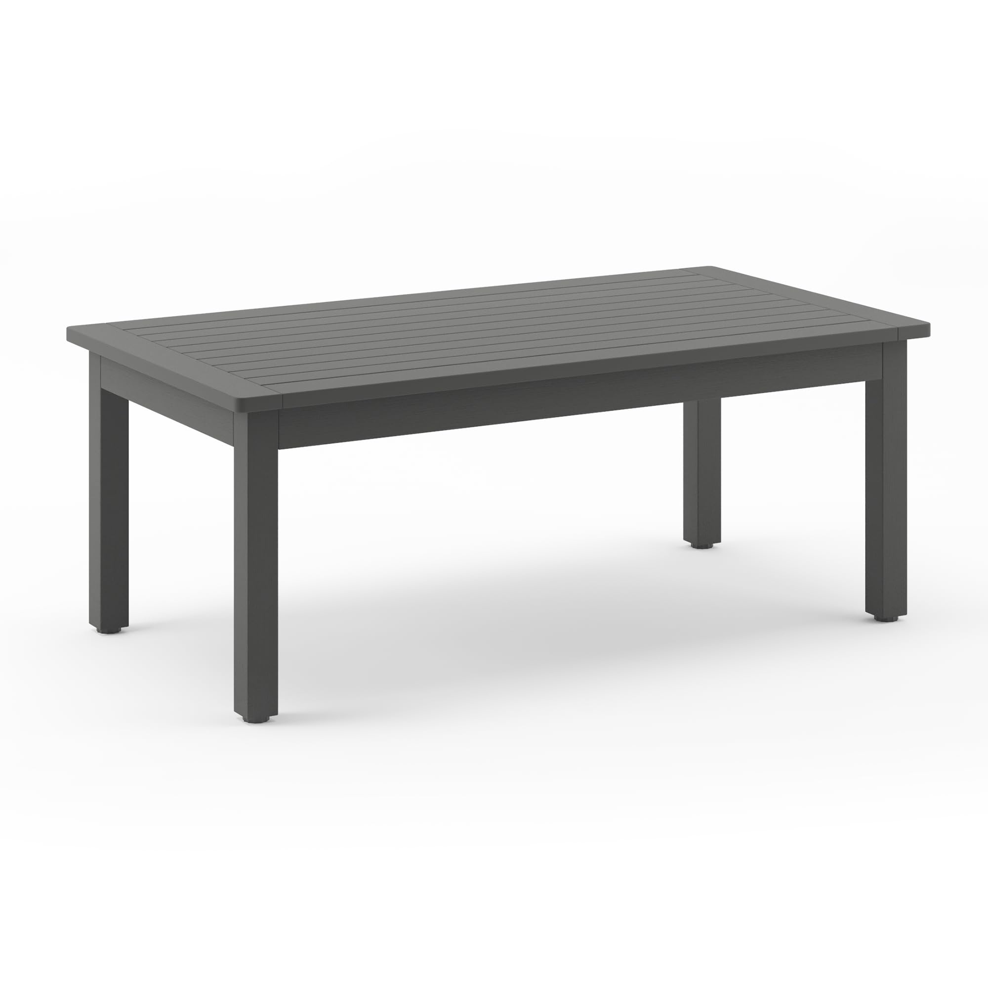 Lue Bona Outdoor Coffee Table, Hdps Patio Coffee Tables For Outside Rectangle, Adjustable Levelling Feet/Weather Resistant, Patio Table For Deck, Pool, Balcony, Indoor Or Outdoor Use, Dark Gray