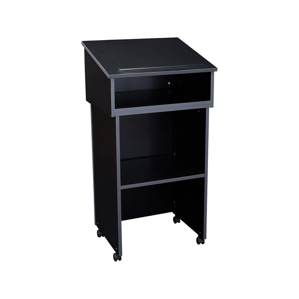 Oklahoma Sound Combo 47.5-Inch Portable Lectern, Black/Charcoal (22-112-Bk)