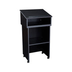 Oklahoma Sound Combo 47.5-Inch Portable Lectern, Black/Charcoal (22-112-Bk)