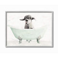 Stupell Industries Baby Llama in A Tub Funny Animal Bathroom Drawing, Stellar Design Studio Wall Art, 11 x 14, Grey Framed