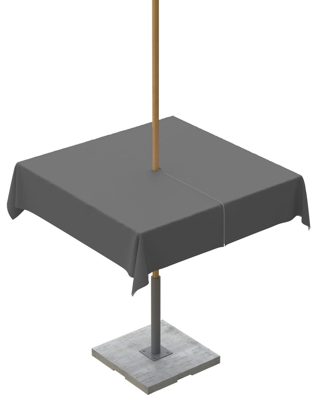 Queenker Dark Gray Outdoor Tablecloth With Umbrella Hole And Zipper, Solid Color Table Cover For Square Tables Waterproof Tablet