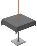 Queenker Dark Gray Outdoor Tablecloth With Umbrella Hole And Zipper, Solid Color Table Cover For Square Tables Waterproof Tablet