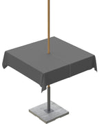 Queenker Dark Gray Outdoor Tablecloth With Umbrella Hole And Zipper, Solid Color Table Cover For Square Tables Waterproof Tablet
