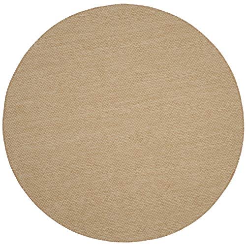 Safavieh Courtyard Collection 5'3' Round Natural/Cream Cy8521 Indoor/ Outdoor Patio Backyard Mudroom Area Rug