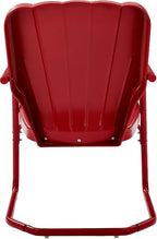 Crosley Furniture Ridgeland 2-Piece Outdoor Chair Set, Retro Metal Patio Chairs for Dining, Porch, Deck, Red