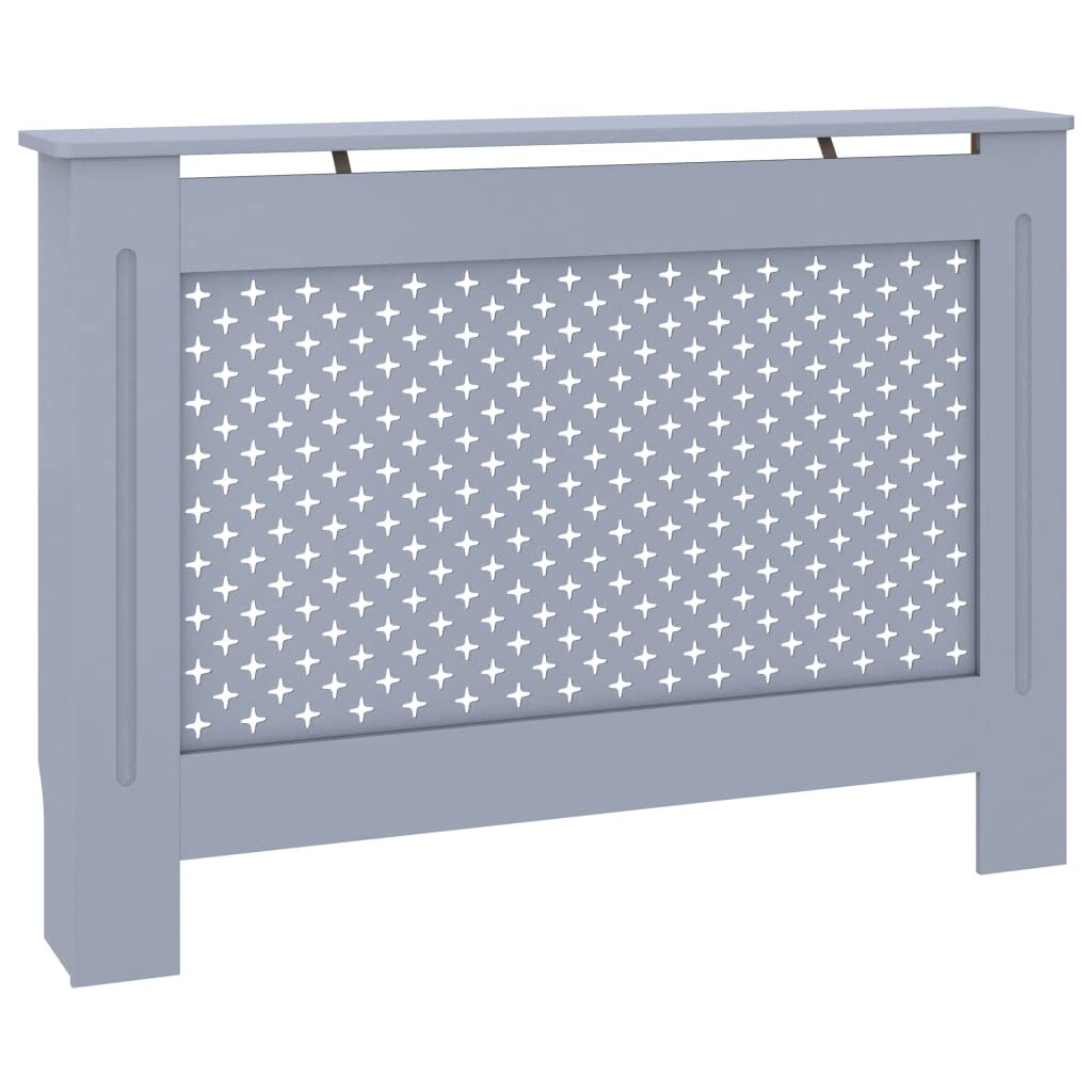 vidaXL Radiator Cover Anthracite, MDF with Water Base Lacquer Finish, Accommodates 44.1" x 7.5" x 32.1" Radiator Size, Modern Slatted Design