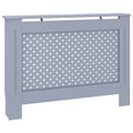 vidaXL Radiator Cover Anthracite, MDF with Water Base Lacquer Finish, Accommodates 44.1" x 7.5" x 32.1" Radiator Size, Modern Slatted Design