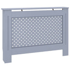vidaXL Radiator Cover Anthracite, MDF with Water Base Lacquer Finish, Accommodates 44.1" x 7.5" x 32.1" Radiator Size, Modern Slatted Design