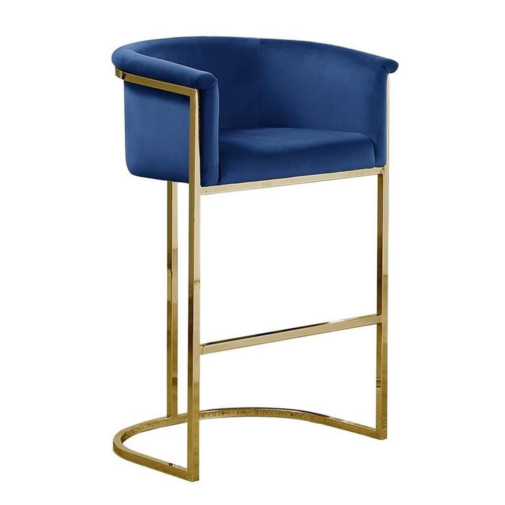 Best Quality Furniture CH210-220 Counter Height Chairs, Single, Navy Blue/Gold