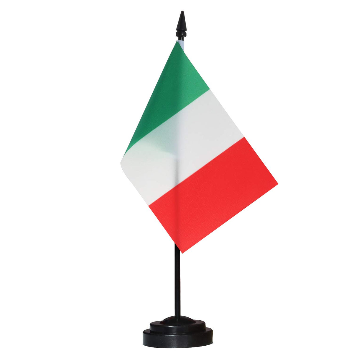 Anley Italy Deluxe Desk Flag Set - 6 X 4 Inch Miniature Italian Desktop Flag With 12' Solid Pole - Vivid Color And Fade Resista