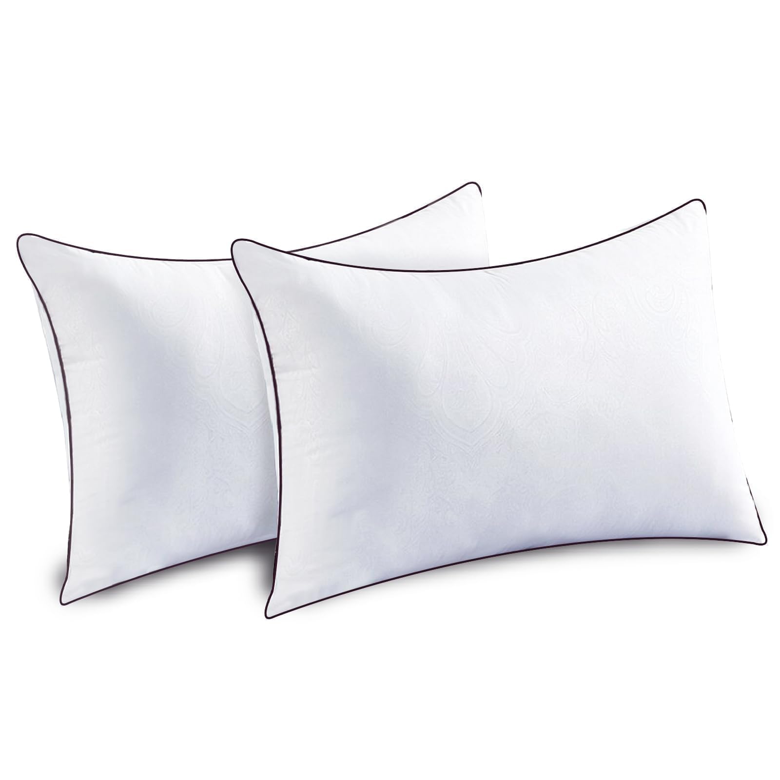 Jollyvogue King Size Pillows For Sleeping Set Of 2, Soft And Supportive Bed Pillows For Side Back Stomach Sleeper, Down Alternat