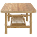 vidaXL Bamboo Patio Coffee Table - Durable, Easy-to-Clean Outdoor Table with Natural Finish and Sturdy Tabletop Ideal for Garden, Patio, Outdoor Decor