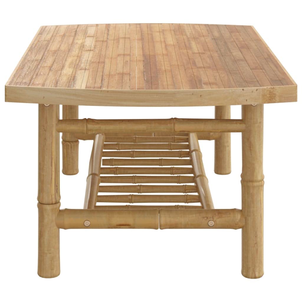vidaXL Bamboo Patio Coffee Table - Durable, Easy-to-Clean Outdoor Table with Natural Finish and Sturdy Tabletop Ideal for Garden, Patio, Outdoor Decor
