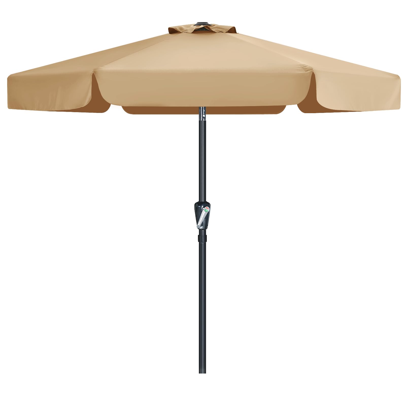 Mastercanopy Valance Patio Umbrella For Outdoor Table Market (7.5Ft, Khaki)