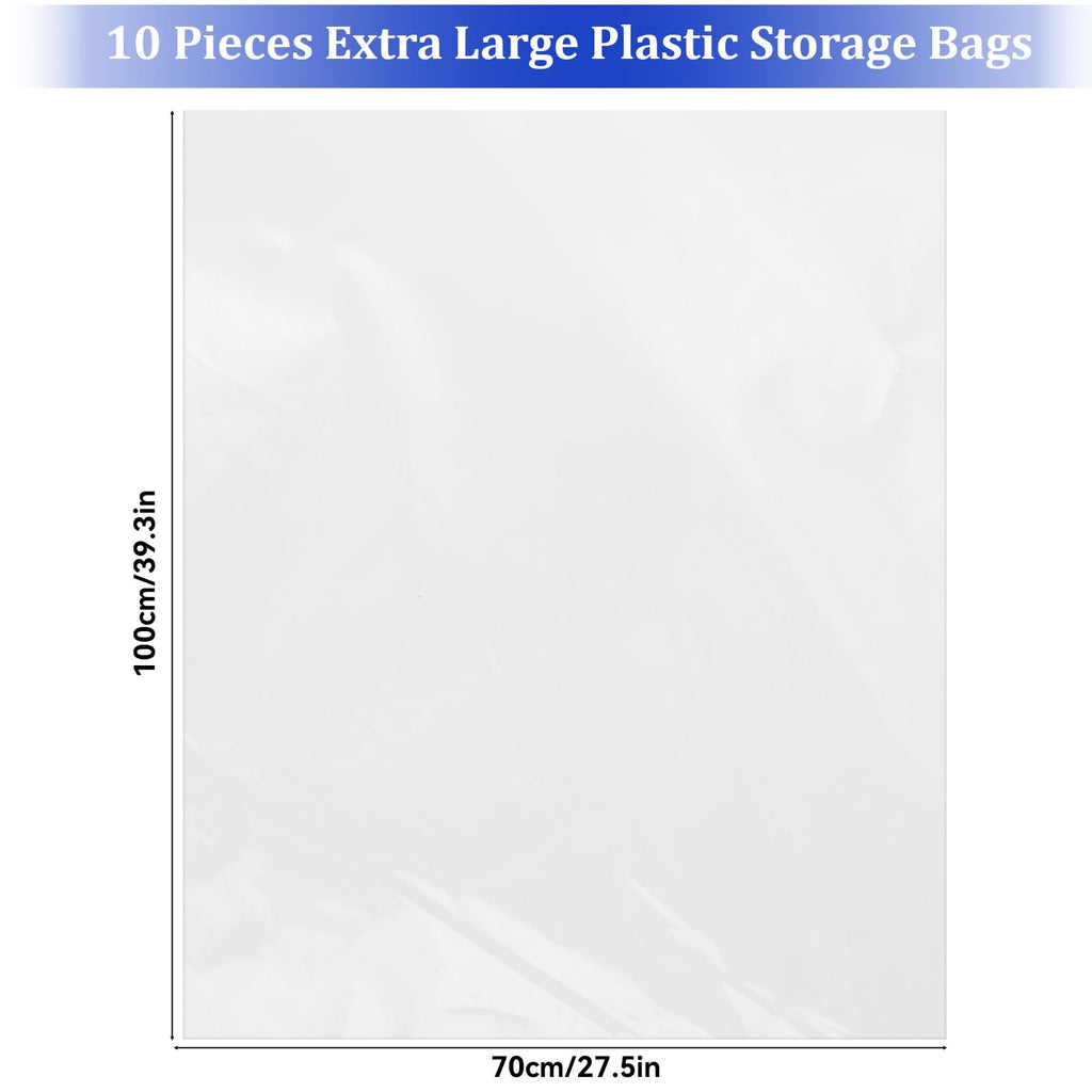 10 Pack Giant Clear Moving Bags Clear Plastic Storage Bags Fot Transport Extra Large Reusable Storage Bag For Big Plush Toys Lug