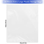 10 Pack Giant Clear Moving Bags Clear Plastic Storage Bags Fot Transport Extra Large Reusable Storage Bag For Big Plush Toys Lug