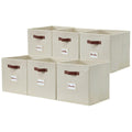 DECOMOMO Storage Bins | Cube Storage Bin with Label Holders, Fabric Storage Cubes for Organizing Shelves Closet Toy Clothes (10.