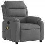 vidaXL Dark Gray Fabric Massage Recliner Chair – Manual Recline, 6-Point Vibrating Massage, Thick Padded Seat, Side Pocket, Solid Wood/Metal Frame, Ideal for Living Room/Bedroom