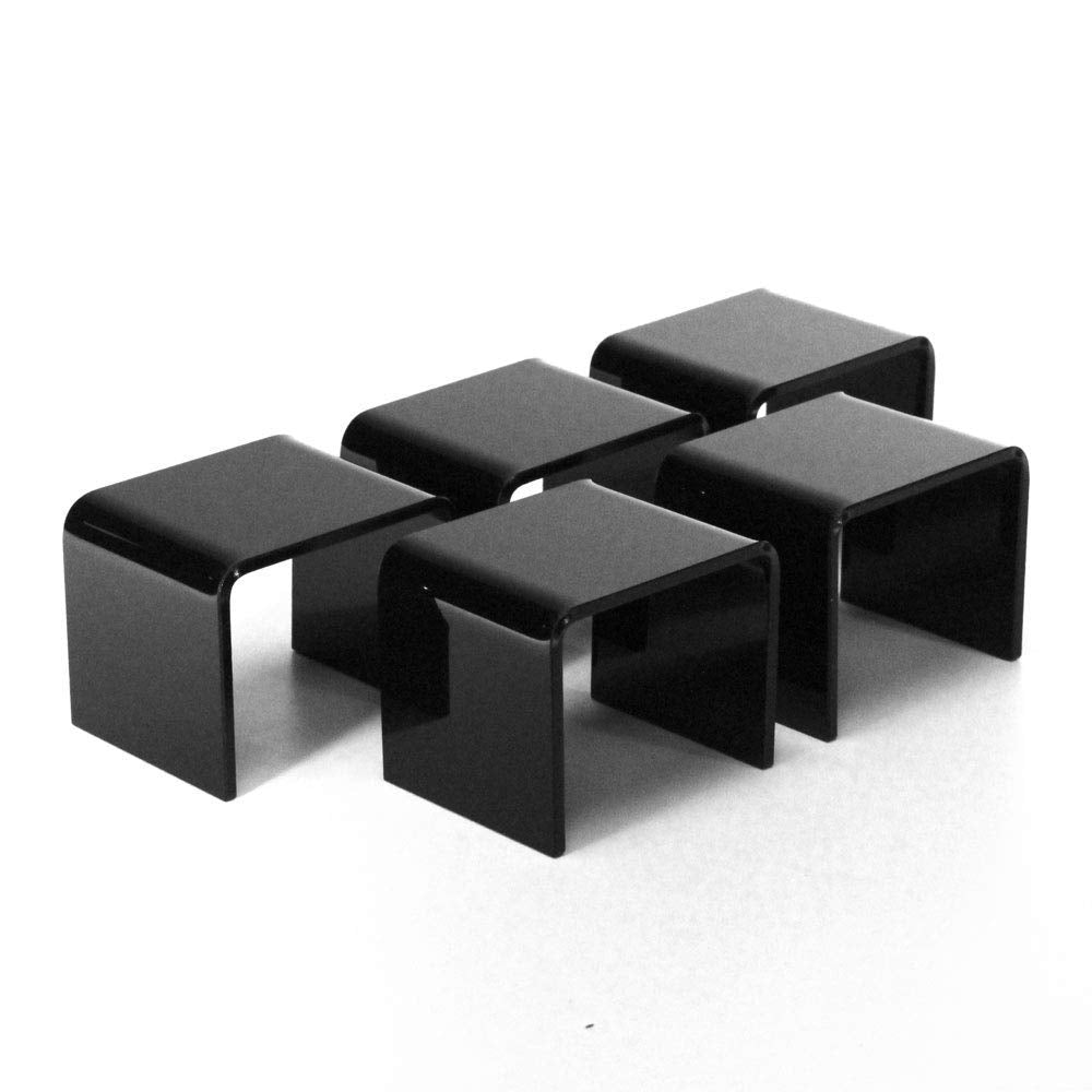 Acrylic Display Risers 2'' wide MultiPack (5, black)