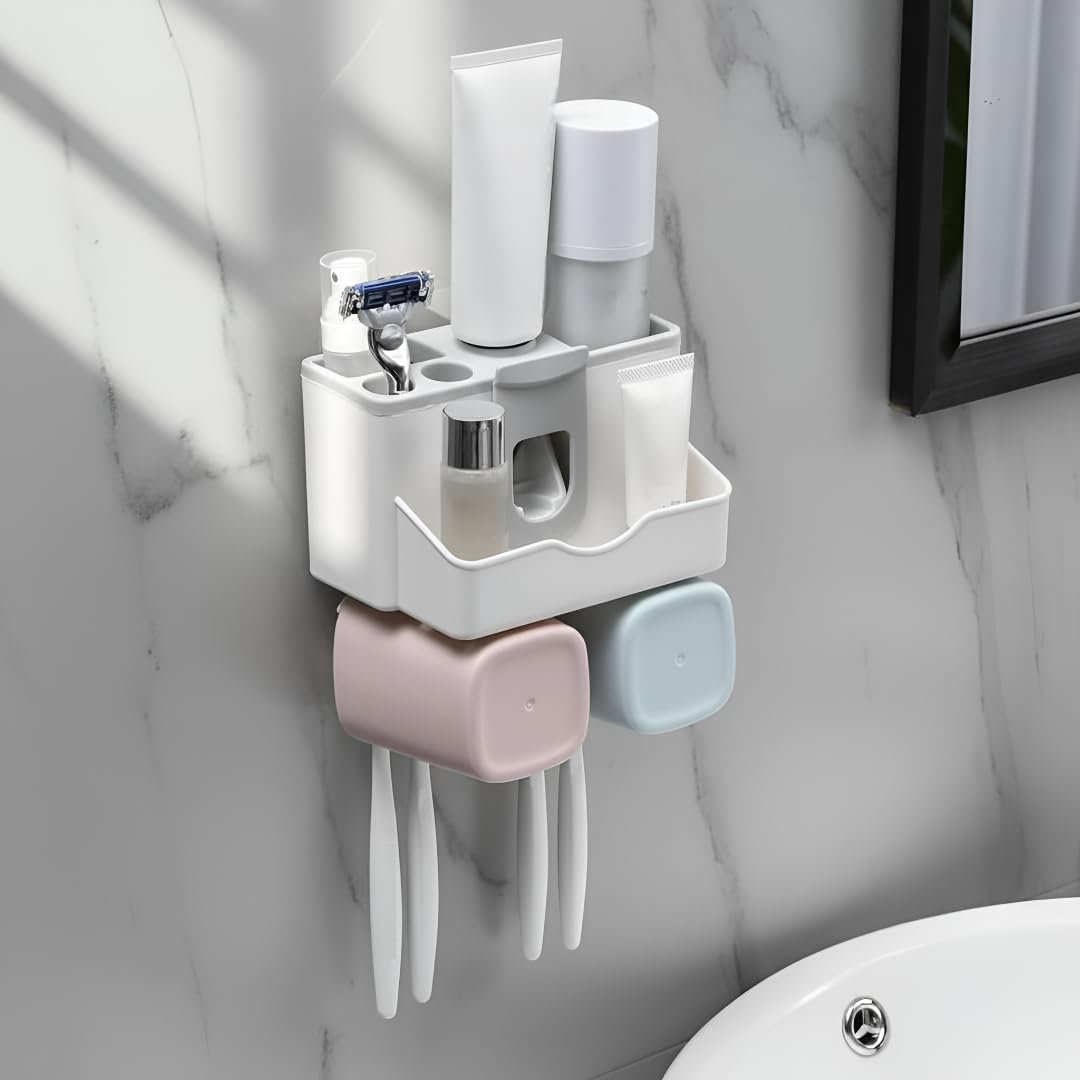 LXOICE Abs Plastic Tooth Brush Holders for Bathroom, Toothbrush Holders, Toothbrush Holders for Bathroom Wall Mounted, Bathroom 