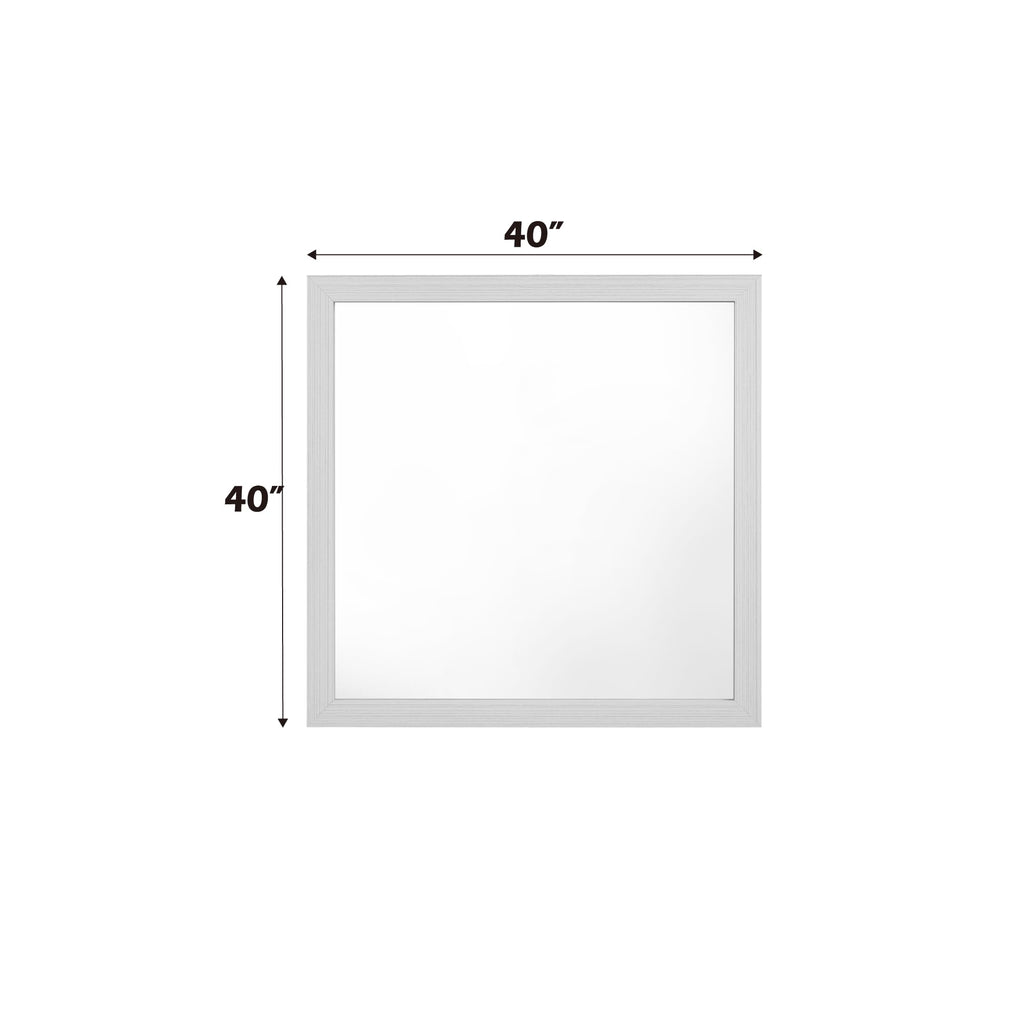 Acme Zeena Square Wooden Frame Mirror In White