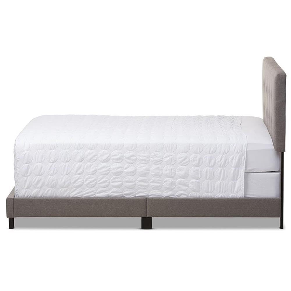 Baxton Studio Brookfield Grid-Tufting Bed Grey/Full