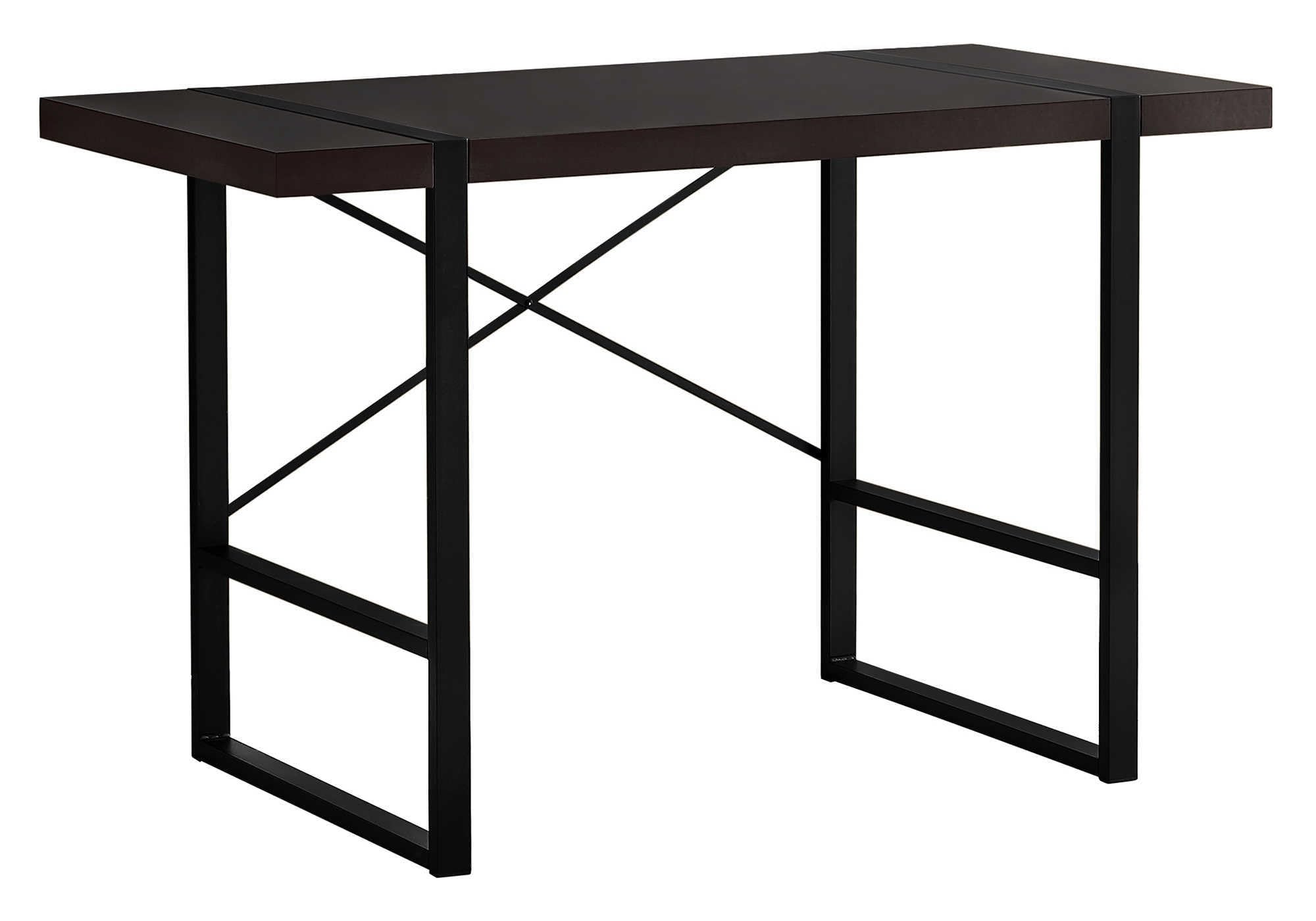 Monarch Specialties Laptop Table For Home & Office-Study Computer Desk-Contemporary Style-Metal Legs, 48&quot; L, Cappuccino