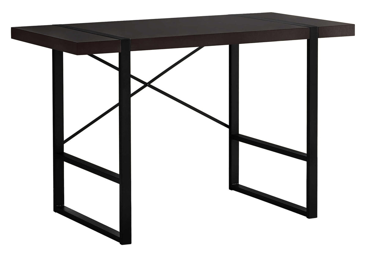 Monarch Specialties Laptop Table for Home & Office-Study Computer Desk-Contemporary Style-Metal Legs, 48' L, Cappuccino