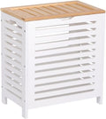 Large Wooden Bamboo Hamper With Lid Laundry Clothes Storage Bins, Laundry Sorter Basket Home Organizer For Clothing, Laundry Roo