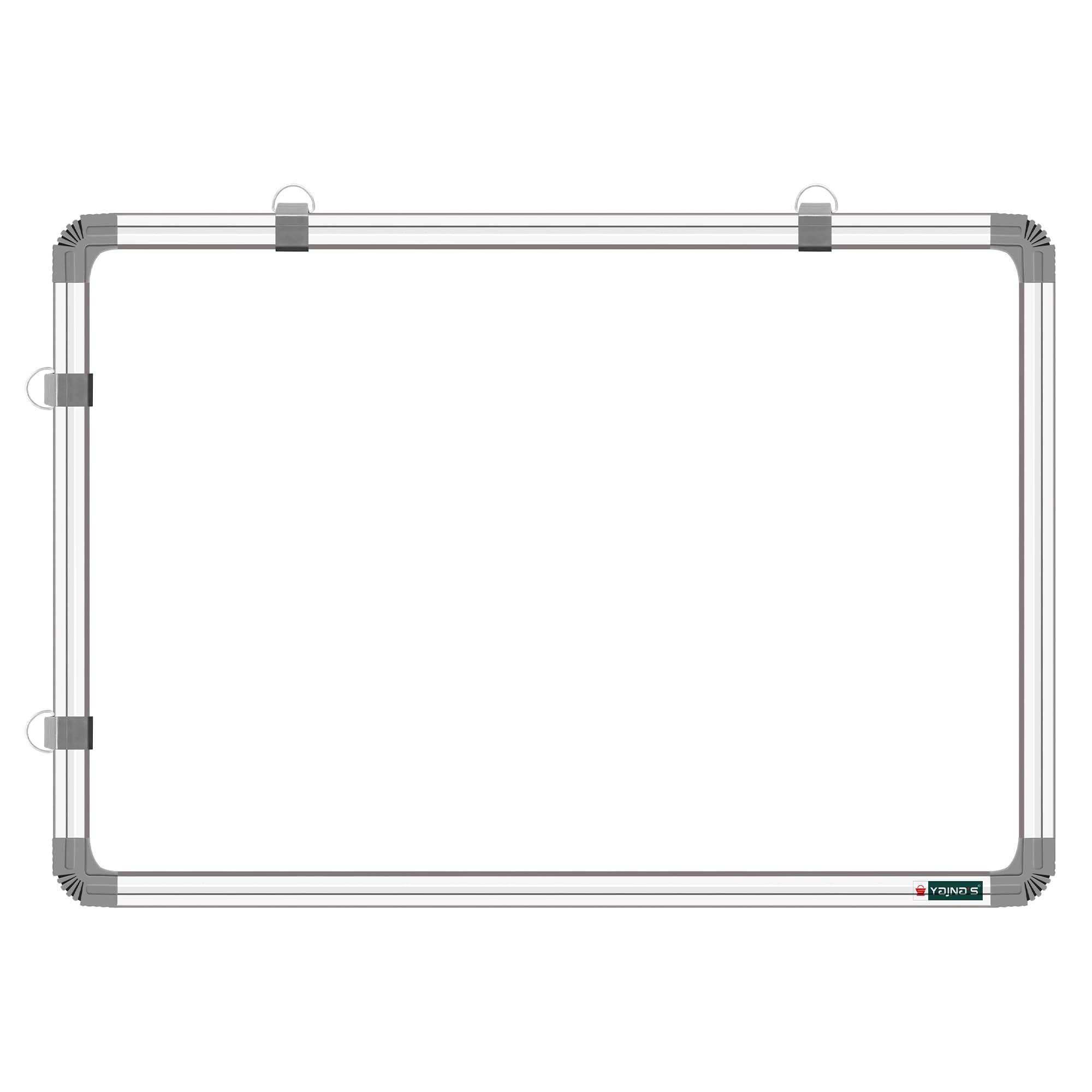YAJNAS White Board Drywipe 2 feet x 4 feet Non Magnetic Double Sided Whiteboard and Chalkboard, Whiteboard for Kids, White Board