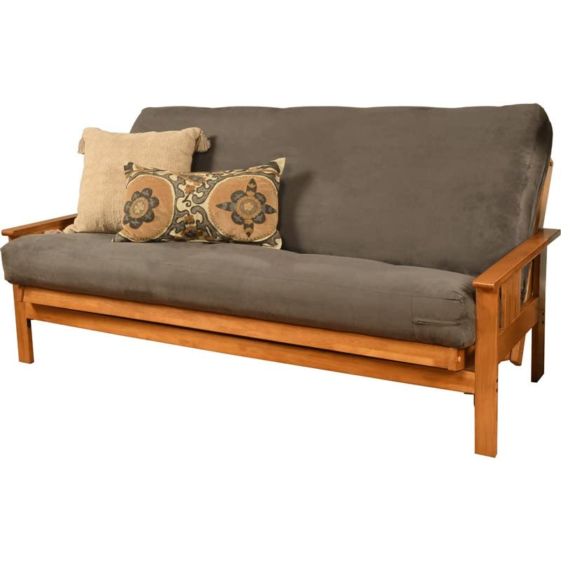 Kodiak Furniture Monterey Butternut Sofa with Suede Gray Fabric Mattress
