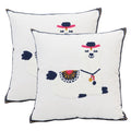 Pilmandu Pack Of 2 Embroidered Decorative Throw Pillow Cover 18X18 Inch Farmhouse Floral Pillowcase For Living Room Sofa Bed (Cu