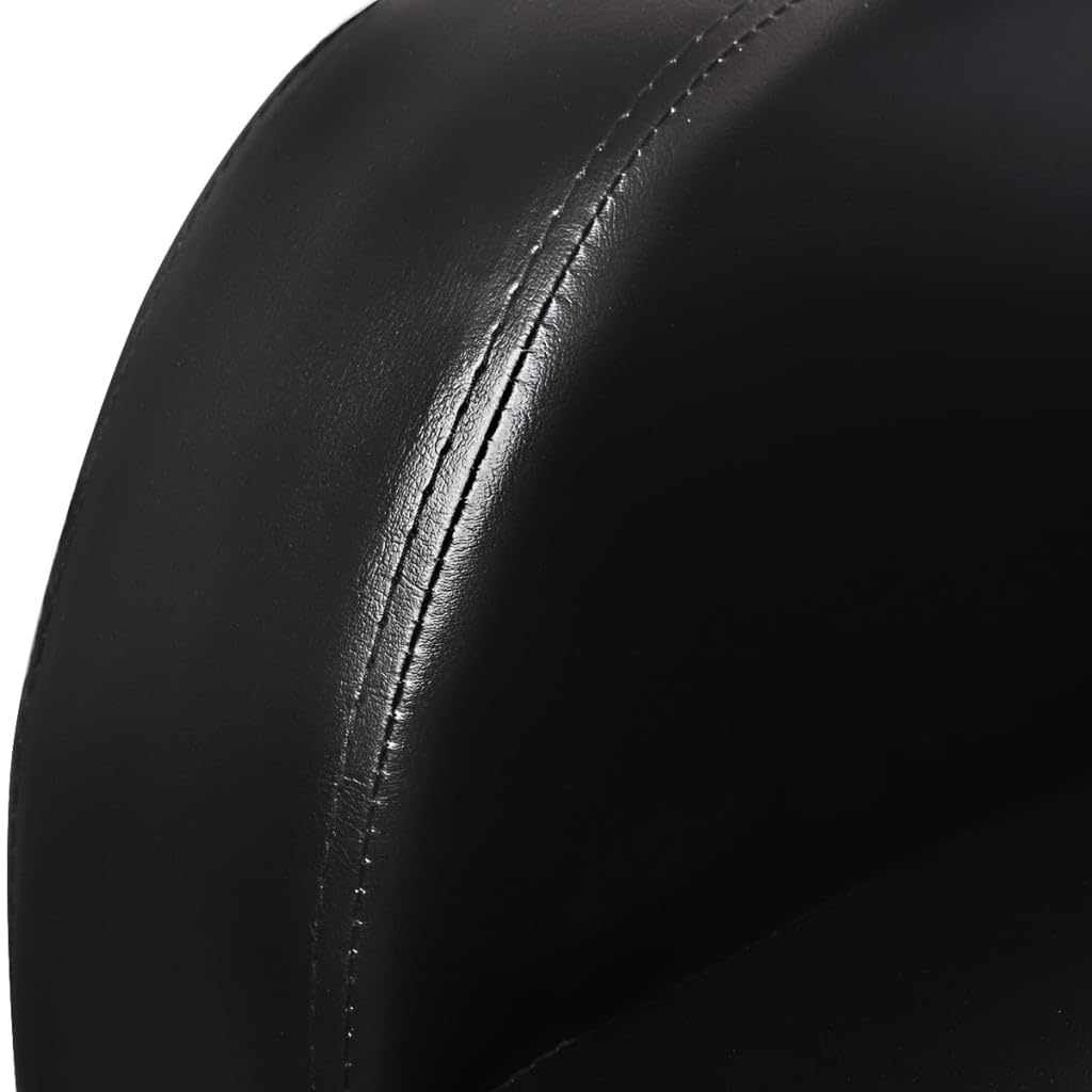 vidaXL 2-Seater Sofa – Modern Reclining Armchair with Wide Seats, Black Faux Leather Upholstery, for Living Room, Cinema Rooms, and Offices