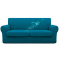 Easy-Going 100% Dual Waterproof Oversized Loveseat Cover Stretch Soft Couch Cover For Dogs, Sofa Slipcover For 2 Separate Cushion Couch Leakproof Furniture Protector Peacock Blue
