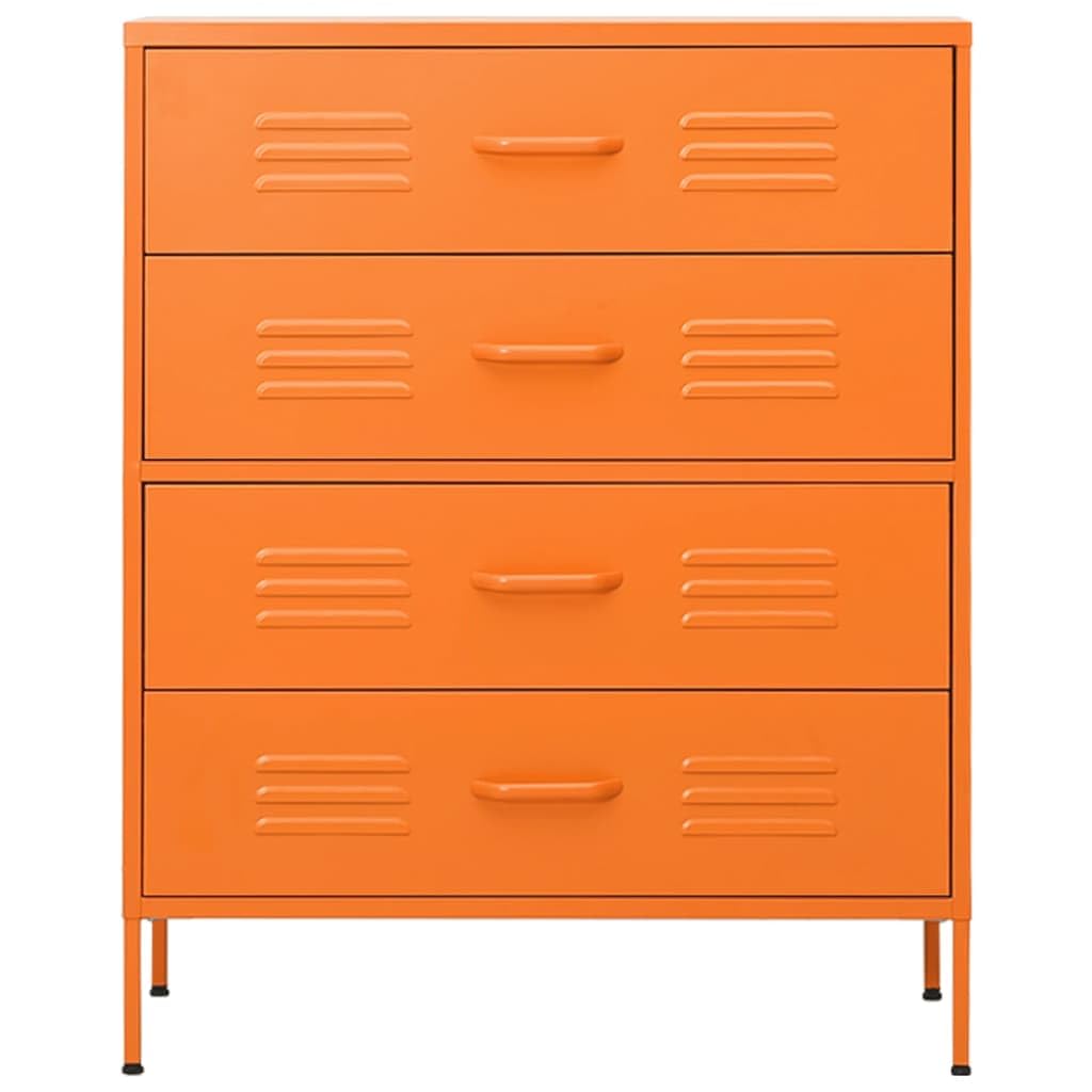 vidaXL Chest of Drawers Orange 31.5&quot;x13.8&quot;x40&quot; Steel