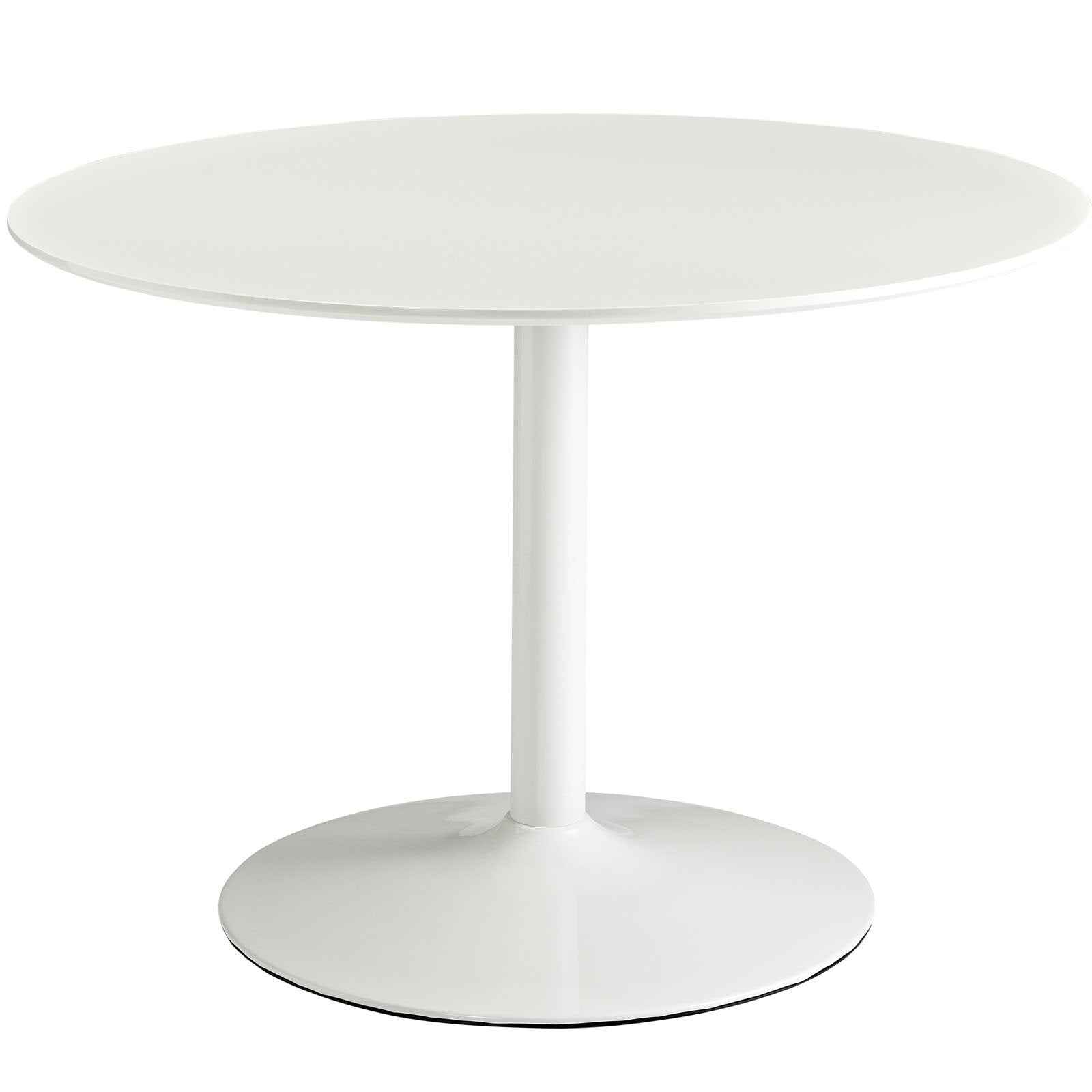 Modway Rostrum Modern 44&quot; Round Top Pedestal Kitchen and Dining Room Table in White